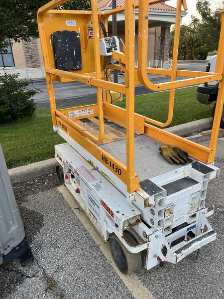 Custom Equipment HB-1430 Hy-Brid Scissor Lift
Platform capacity up to 670 lbs
Working height up to 20 ft
Weighs under 1,700 lbs
Non-marking wheels