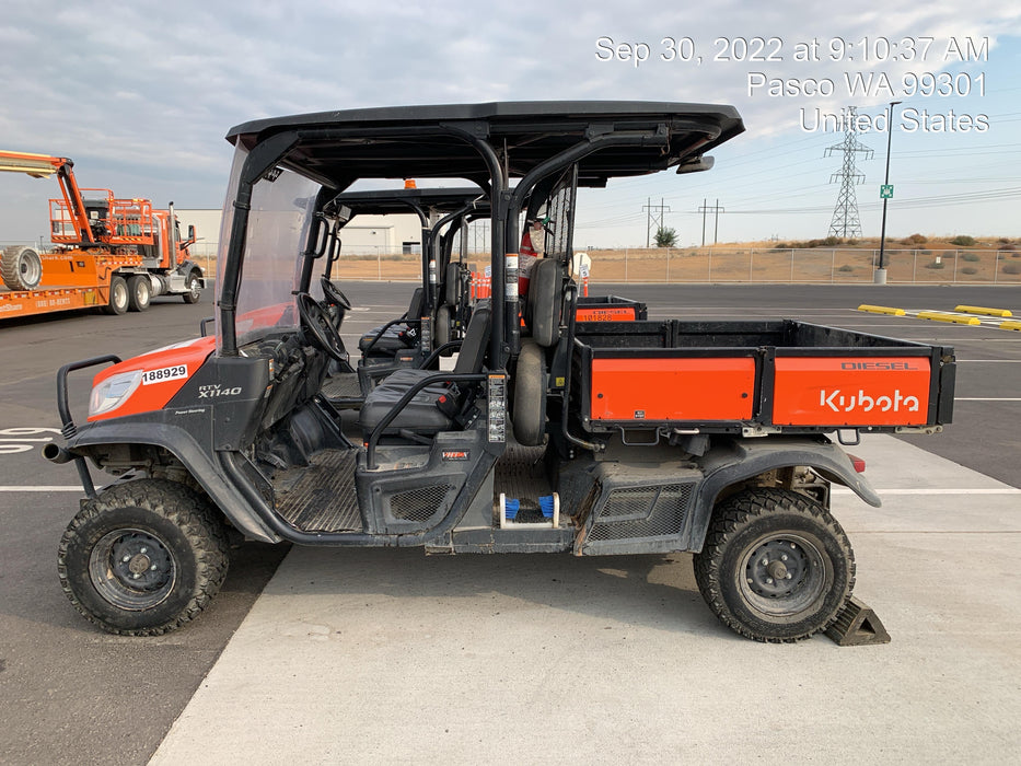 2021 Kubota RTV-X1140W-H Plastic Canopy, Windshield Acrylic Clear, LED Strobe Light, Wire Harness Kit, Back up Alarm