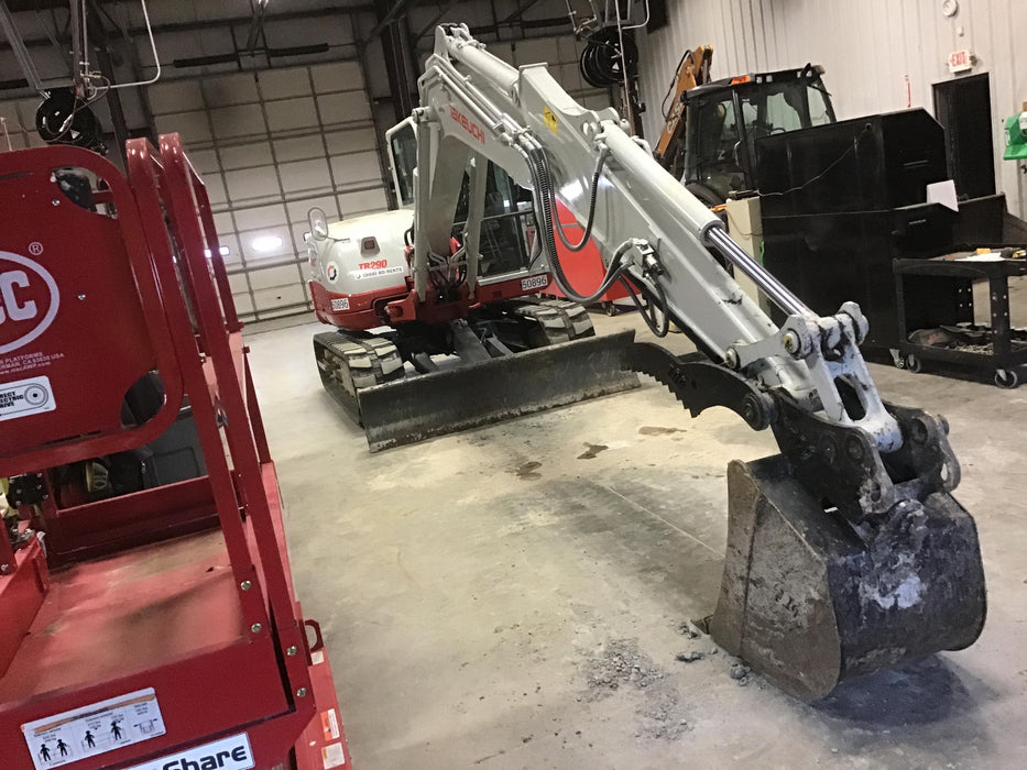 2019 Takeuchi TB290 Cab, AC, Rubber Tracks, Dozer Blade, Travel Alarm, Control Pattern Change Valve, Auxiliary Hydraulics w/18" Quick Coupler Bucket with teeth, 6.2 cu. ft. capacity/24" Quick Coupler Bucket with teeth, 8.6 cu. ft. capacity/36" Quick Coupler Bucket with teeth, 13.4 cu. ft. capacity, Quick Coupler, Hydraulic Thumb Installed
