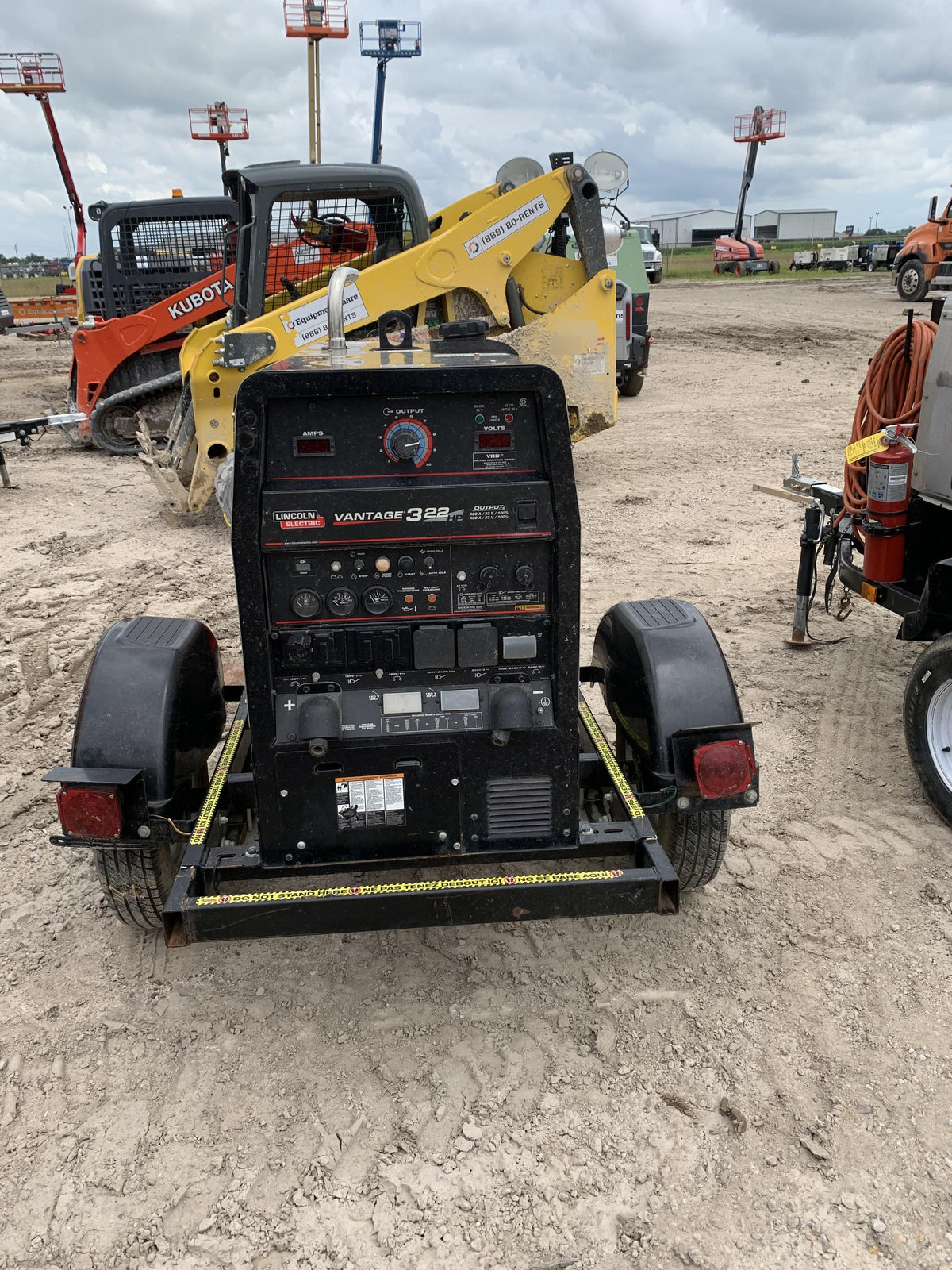 2019 Lincoln Electric Vantage 322 Ready-Pak 3, Two Wheel Trailer, Fender and Light Kit, Cable Rack