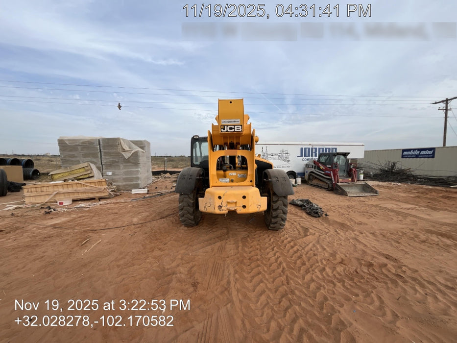 2019 JCB 510-56 JCB 510-56 74 HP w/Open ROPS, Beacon, Aux Hydraulics, Worklights, Solid Tires 60" Carriage/Forks