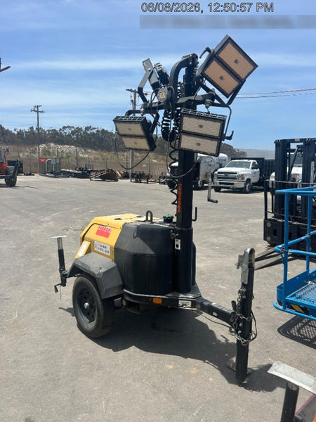 2022 Allmand NLV3GR (4) LED Light Fixture 350W, 23' Vertical Mast, 3kW Prime, Towable, ES Decals, T3