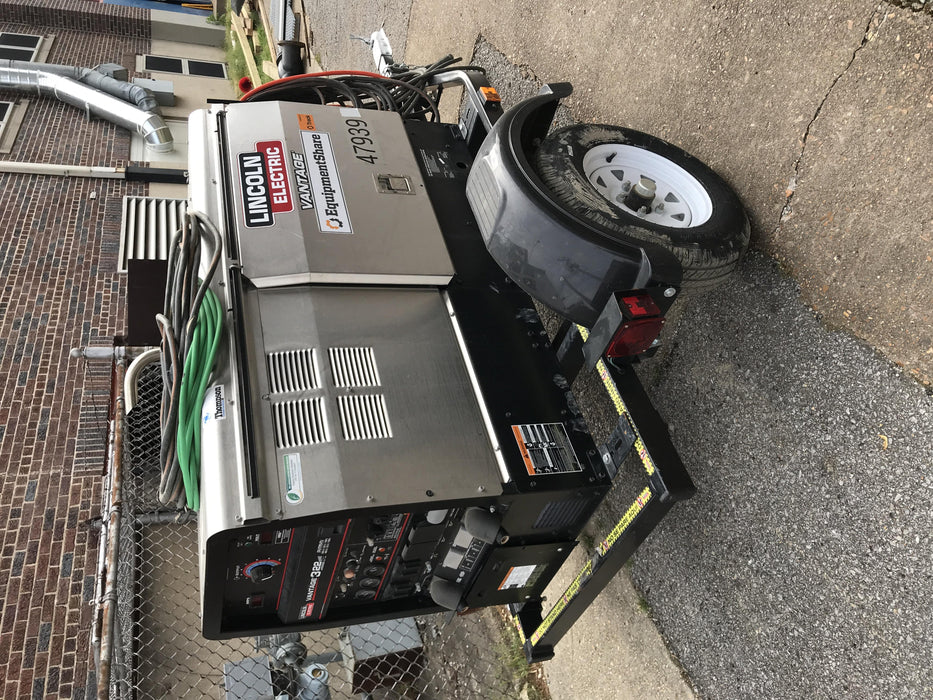 2019 Lincoln Electric Vantage 322 Ready-Pak 3, Two Wheel Trailer, Fender and Light Kit, Cable Rack