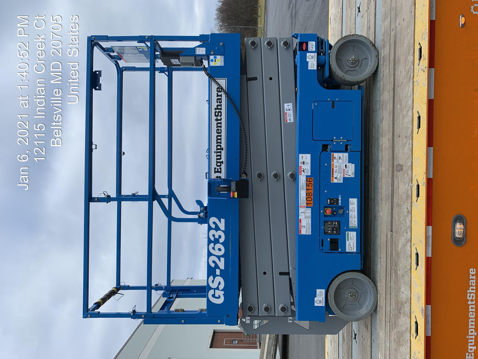 2020 Genie GS-2632 Solid NM Tires, Folding Rails with Half-Height Swing Gate, Beacon