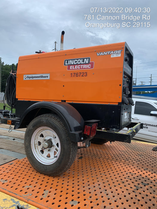 2021 Lincoln Electric Vantage 322 Vantage 322 Ready Pak 3 w/ Decals, ORANGE (includes trailer, cable rack, fender light kit) NO Telematics