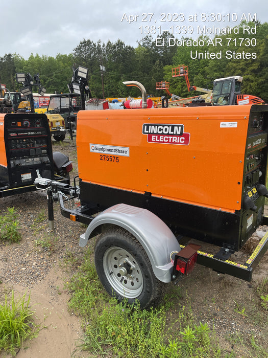 2022 Lincoln Electric LE400 Kubota V1505, Trlr, Cable Rack, Light Kit, ES Decals, T3