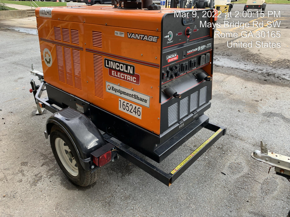 2021 Lincoln Electric Vantage 549X Ready Pak 3, ORANGE (includes trailer, cable rack, fender light kit)