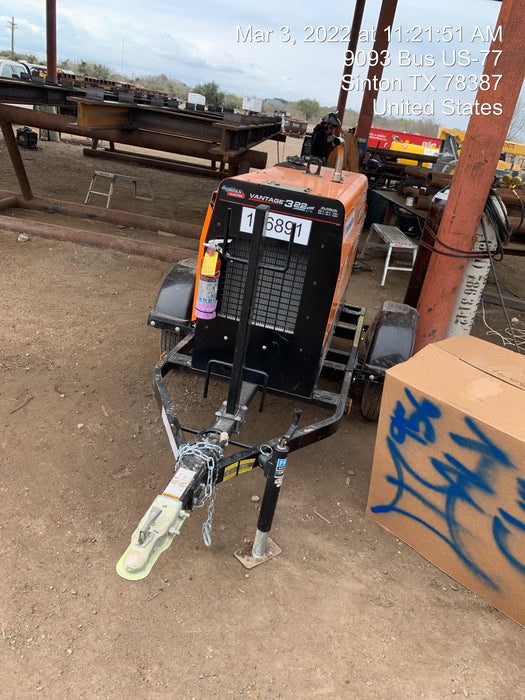 2021 Lincoln Electric Vantage 322 Vantage 322 Ready Pak 3 w/ Decals, ORANGE (includes trailer, cable rack, fender light kit) NO Telematics