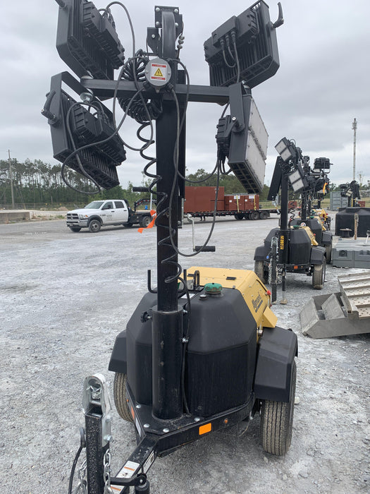 2022 Allmand NLV3GR (4) LED Light Fixture 350W, 23' Vertical Mast, 3kW Prime, Towable, Deep Sea L401, Leveling Jacks, Yanmar T4F 5.8hp