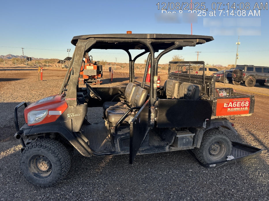 2019 Kubota RTV-X1140W-H 4wd Utility Cart, LED Strobe, Windshield Tempered Glass, Plastic Canopy, Wire Harness Kit, Backup Alarm