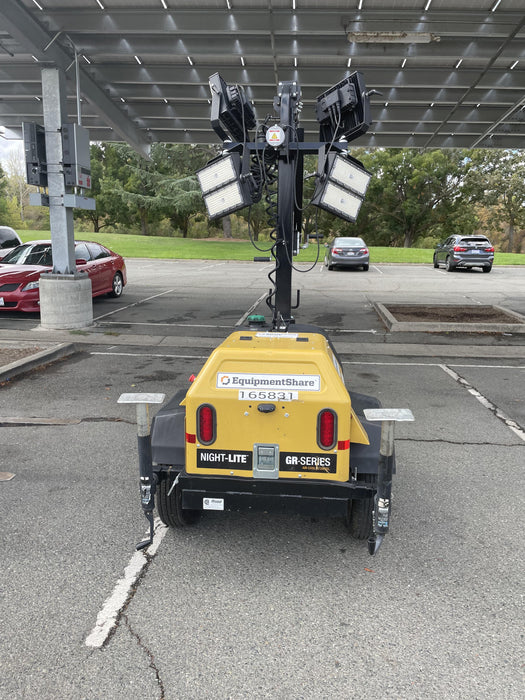 2021 Allmand NLV3GR (4) LED Light Fixture 350W, 23' Vertical Mast, 3kW Prime, Towable, Deep Sea L401, Leveling Jacks, Yanmar T4F 5.8hp