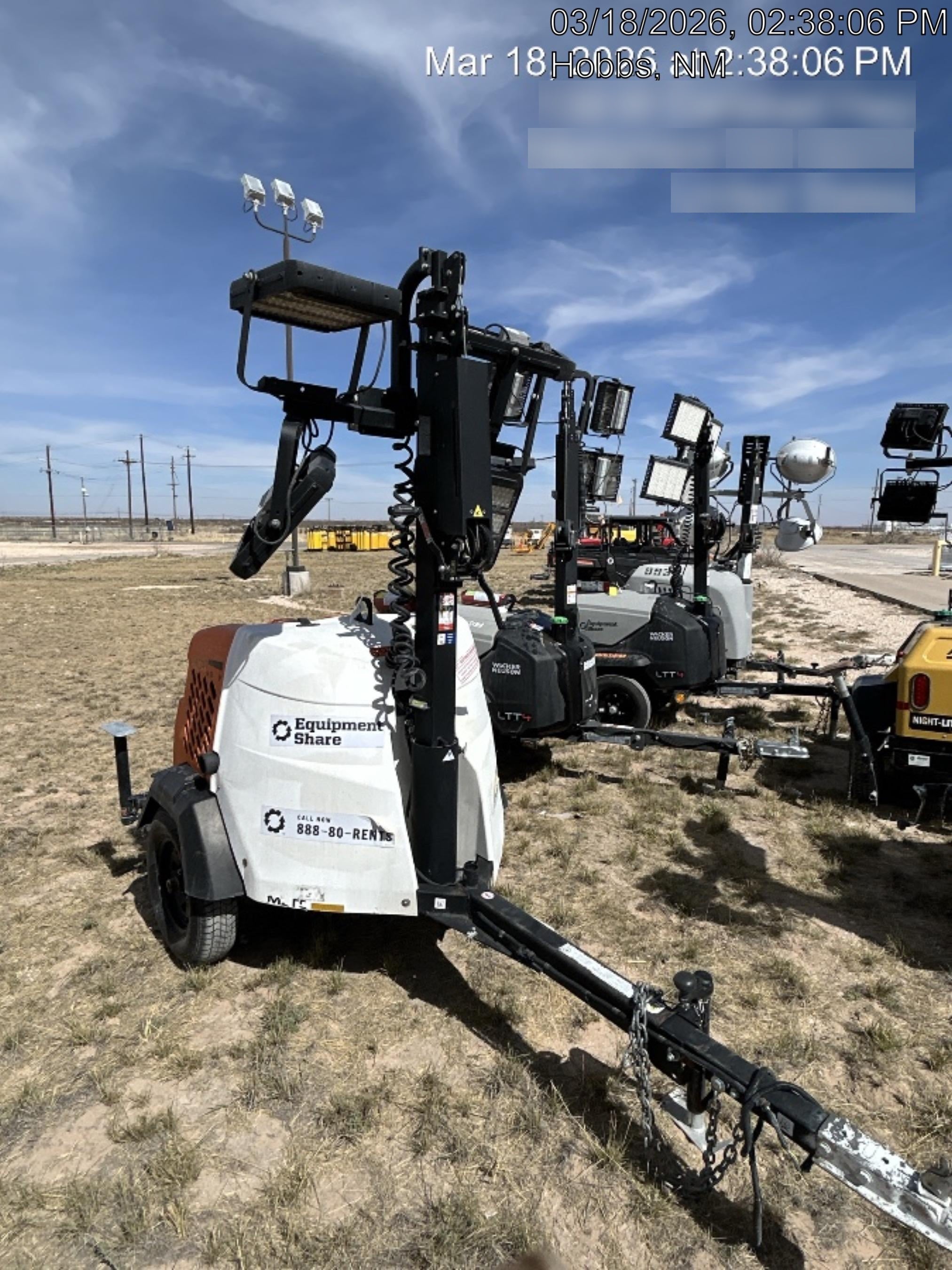 2024 Generac MLT2 Diesel, Flex Switch 120V Input, Powerzone Controller, 
(4) 320W LED Lights, 4kW Generator, 39.9 Gal Fuel Tank, 2" Ball, T3