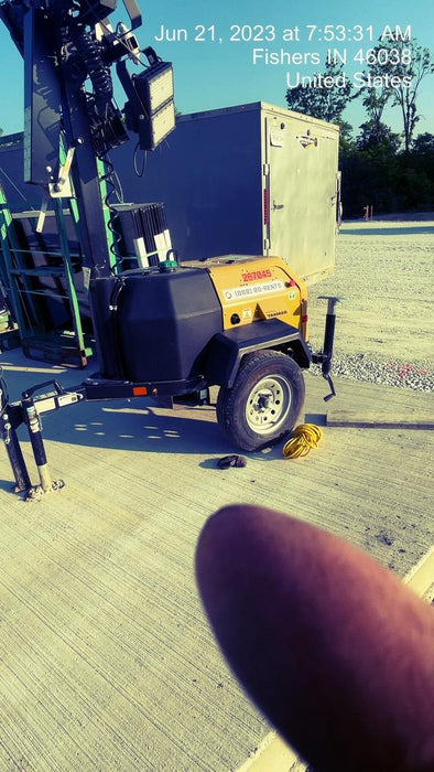 2022 Allmand NLV3GR (4) LED Light Fixture 350W, 23' Vertical Mast, 3kW Prime, Towable, ES Decals, T3