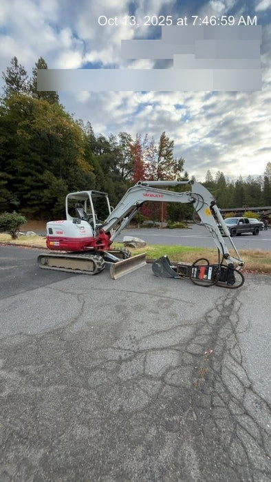 2019 Takeuchi TB260 Canopy, Standard Blade, Auxiliary hydraulics Manual QC, Hydraulic thumb, 12" ,18", 24" Bucket
