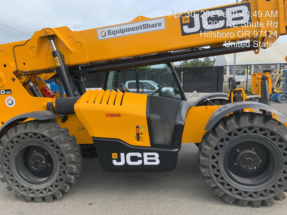 2020 JCB 510-56 Canopy, Solid Tires, Work Lights, Beacon, Aux Hydraulics, Back up Alarm, Lifting Eye, ES Decals