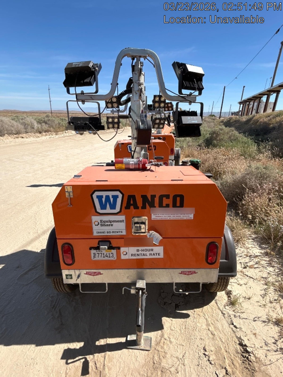 2024 Wanco WLTT-4MM4K Diesel, Deep Sea Controller, Shore Power Plug, Auto Start, (4) 350W LED Floodlights, 4kW Generator, 60 Gal Fuel Tank, 2" Ball, T3