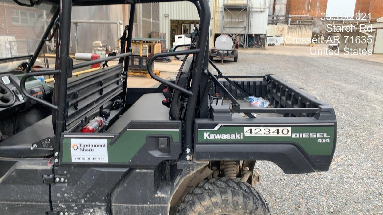 2019 Kawasaki Mule PRO-DXT Standard Options, Backup Alarm, Beacon, Plastic Hard Top, Poly Windshield, Horn Kit
