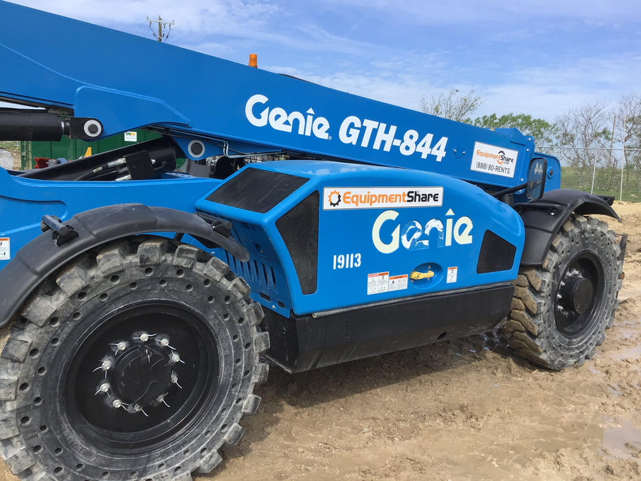 2018 Genie GTH-844 Genie GTH-844 w/ROPS, Work Lights, Solid Tires, RH Cab Mesh, Beacon, 60" Carriage and Forks
