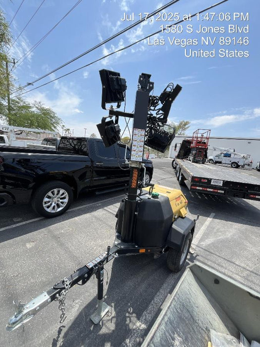 2022 Allmand NLV3GR (4) LED Light Fixture 350W, 23' Vertical Mast, 3kW Prime, Towable, ES Decals, T3