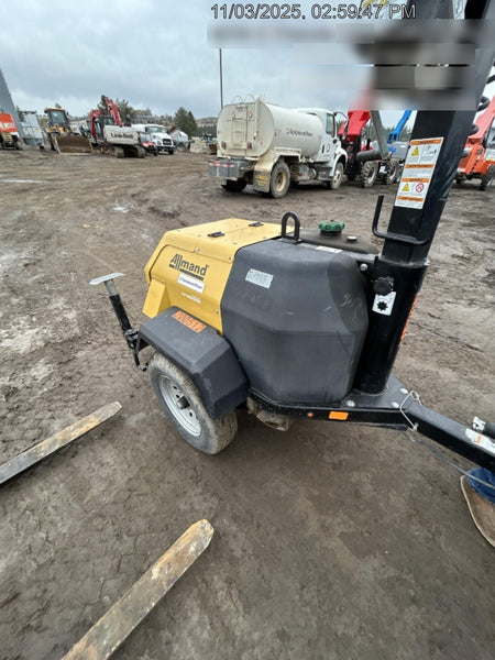 2022 Allmand NLV3GR (4) LED Light Fixture 350W, 23' Vertical Mast, 3kW Prime, Towable, Deep Sea L401, Leveling Jacks, Yanmar T4F 5.8hp