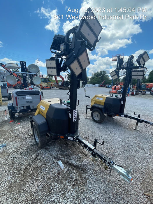2022 Allmand NLV3GR (4) LED Light Fixture 350W, 23' Vertical Mast, 3kW Prime, Towable, ES Decals, T3