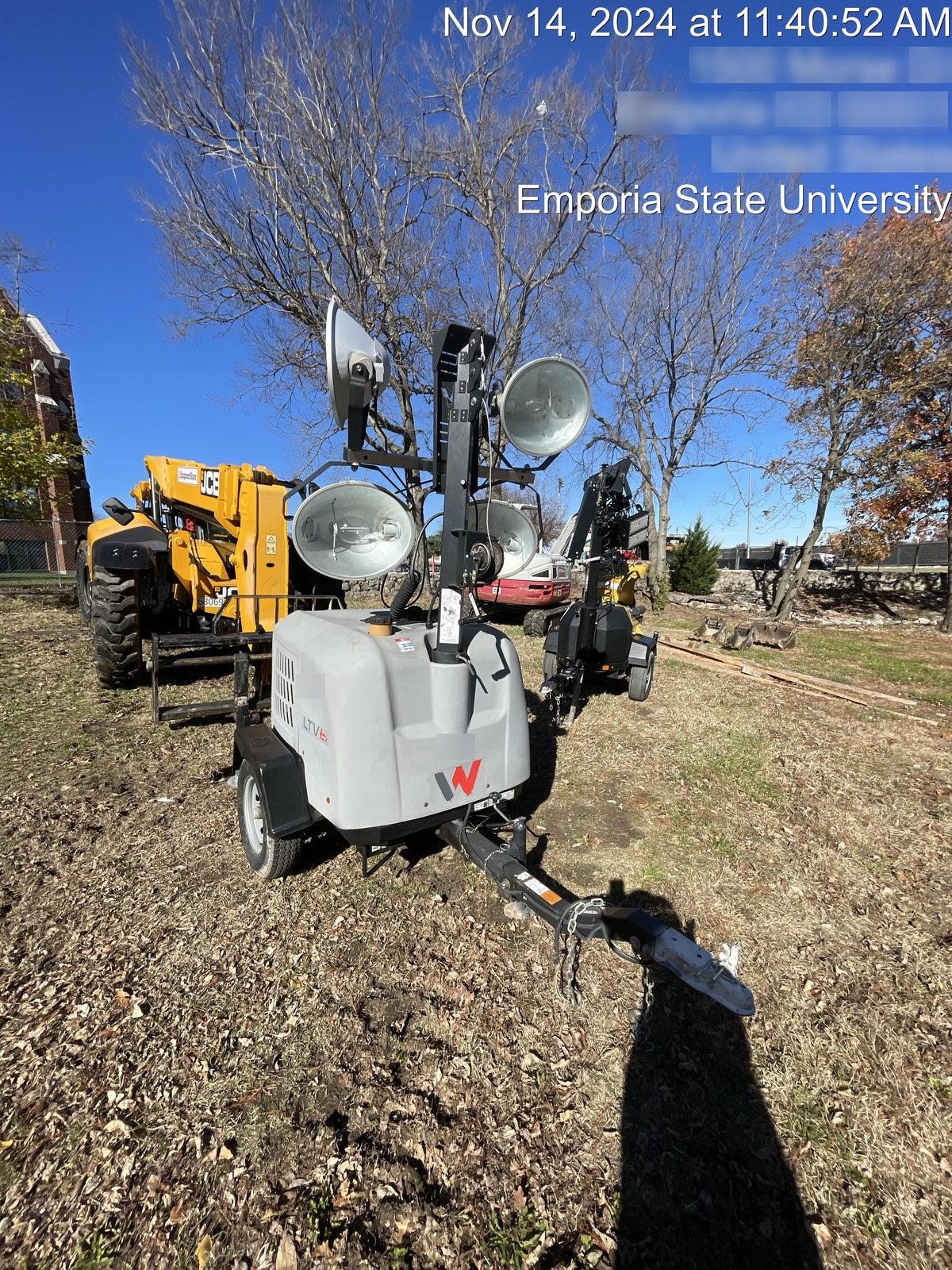 2018 Wacker Neuson LTV6L-MH Wacker Neuson LTV6L Mobile Light Tower w/Fuel Level Sensor Installed