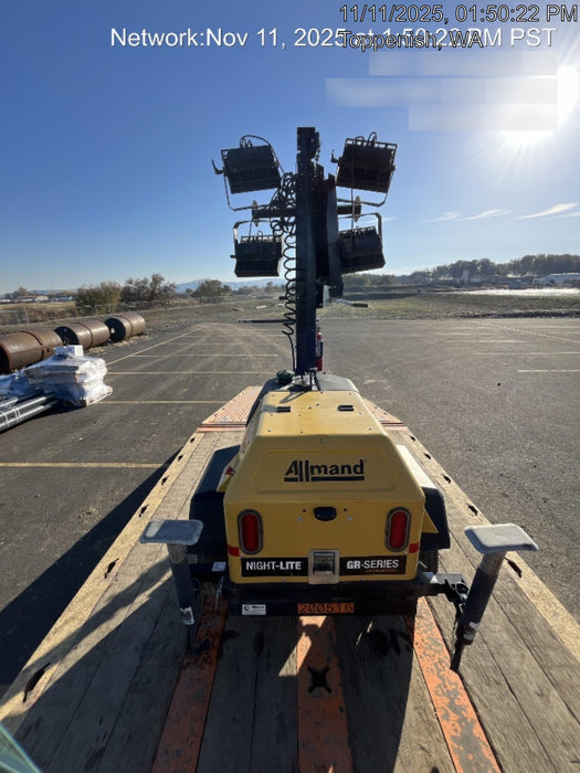 2022 Allmand NLV3GR (4) LED Light Fixture 350W, 23' Vertical Mast, 3kW Prime, Towable, Deep Sea L401, Leveling Jacks, Yanmar T4F 5.8hp