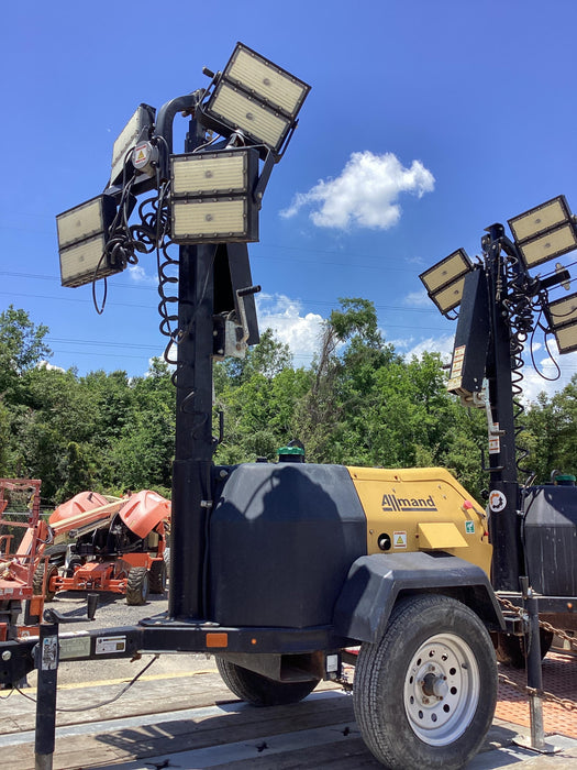 2022 Allmand NLV3GR (4) LED Light Fixture 350W, 23' Vertical Mast, 3kW Prime, Towable, Deep Sea L401, Leveling Jacks, Yanmar T4F 5.8hp
