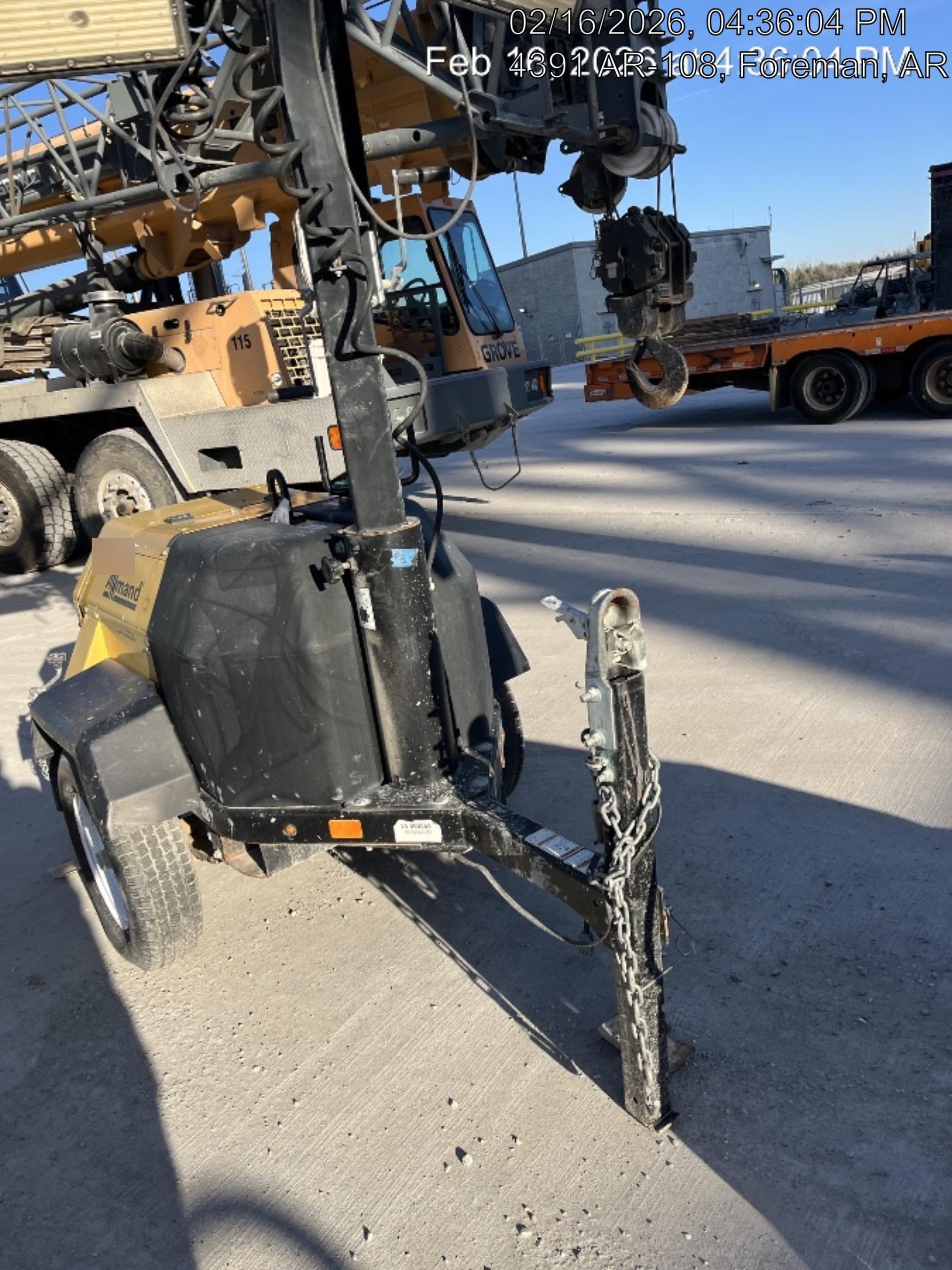 2021 Allmand NLV3GR (4) LED Light Fixture 350W, 23' Vertical Mast, 3kW Prime, Towable, Deep Sea L401, Leveling Jacks, Yanmar T4F 5.8hp
