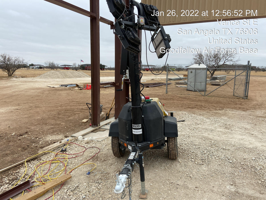 2021 Allmand NLV3GR (4) LED Light Fixture 350W, 23' Vertical Mast, 3kW Prime, Towable, Deep Sea L401, Leveling Jacks, Yanmar T4F 5.8hp