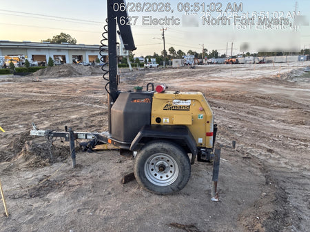 2022 Allmand NLV3GR (4) LED Light Fixture 350W, 23' Vertical Mast, 3kW Prime, Towable, Deep Sea L401, Leveling Jacks, Yanmar T4F 5.8hp
