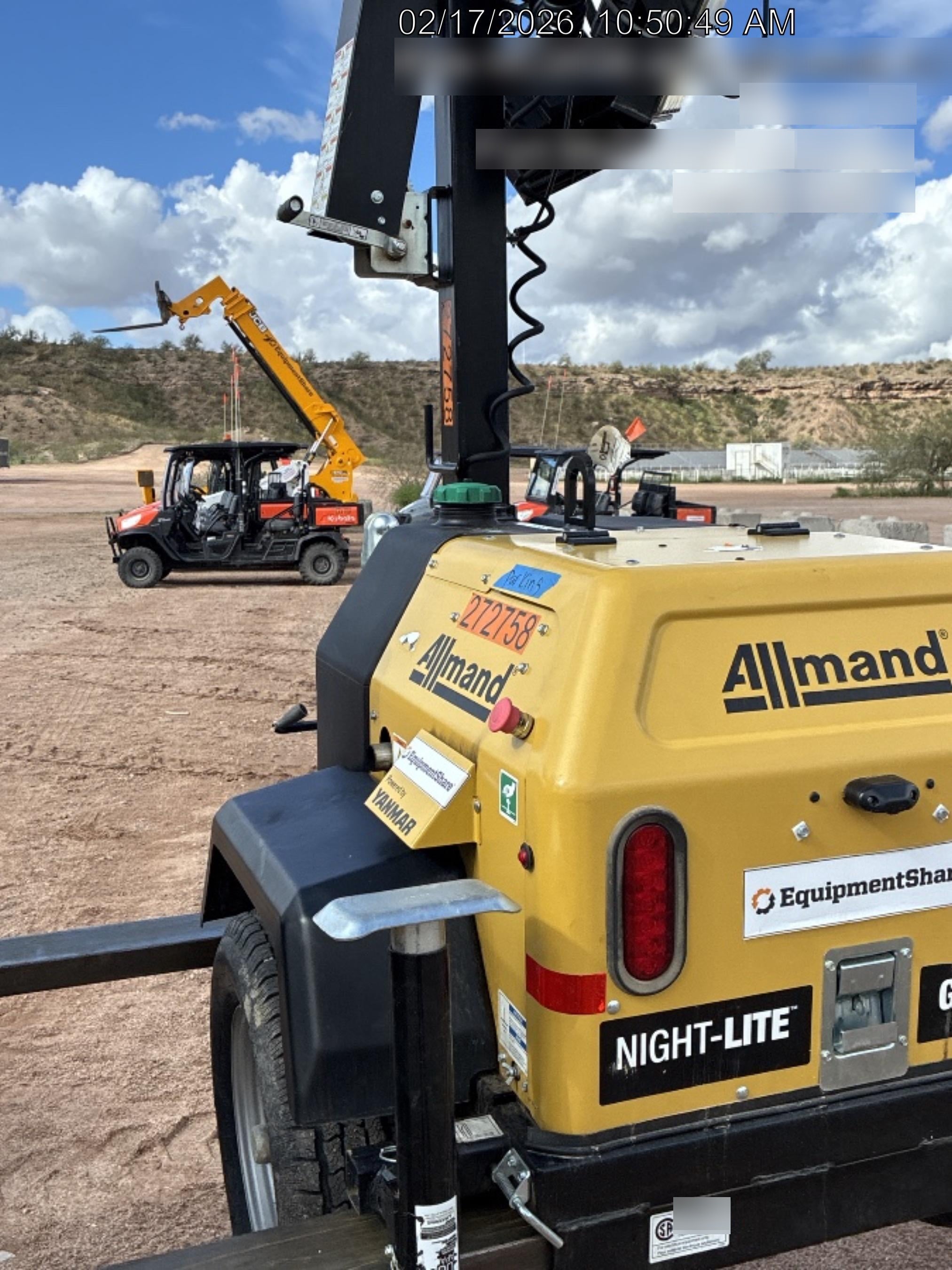 2022 Allmand NLV3GR (4) LED Light Fixture 350W, 23' Vertical Mast, 3kW Prime, Towable, ES Decals, T3