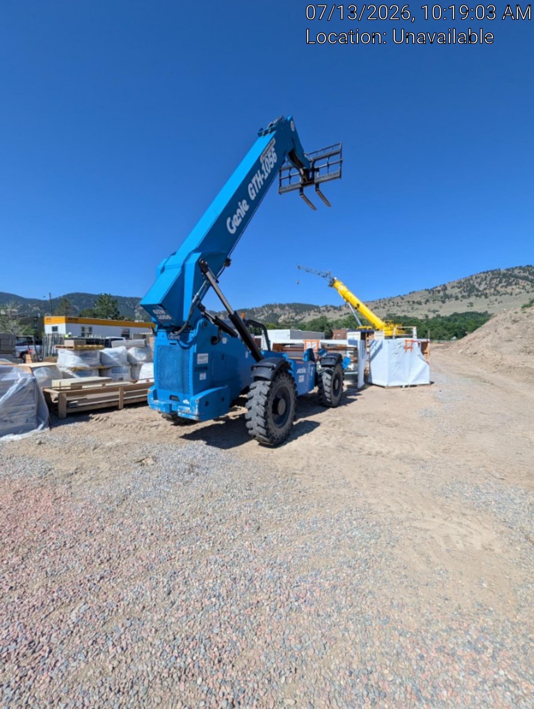 2018 Genie GTH-1056 Genie GTH-1056 w/Open ROPS, Solid Tires, Work Lights, 60" carriage/forks, cab mesh, beacon