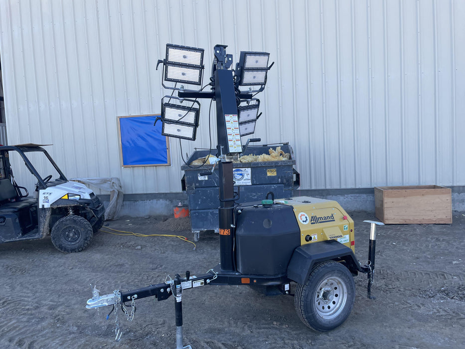 2022 Allmand NLV3GR (4) LED Light Fixture 350W, 23' Vertical Mast, 3kW Prime, Towable, ES Decals, T3