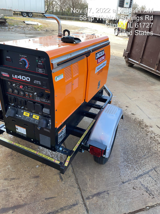 2022 Lincoln Electric LE400 Kubota V1505, Trlr, Cable Rack, Light Kit, ES Decals, T3