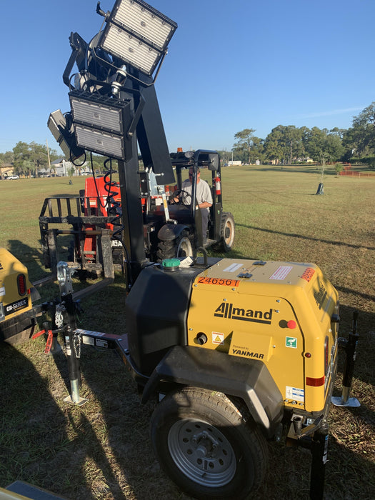 2022 Allmand NLV3GR (4) LED Light Fixture 350W, 23' Vertical Mast, 3kW Prime, Towable