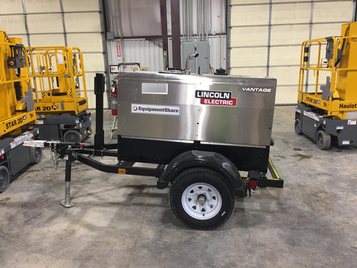 2019 Lincoln Electric Vantage 322 Welder Ready-Pak 3, Two wheel trailer, Fender and Light kit, Cable Rack