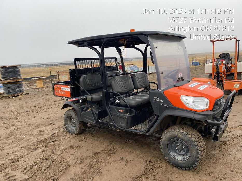 2022 Kubota RTV-X1140W-H Plastic Canopy, Windshield Acrylic Clear, LED Strobe Light, Wire Harness Kit, Back up Alarm