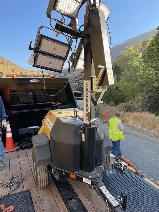 2022 Allmand NLV3GR (4) LED Light Fixture 350W, 23' Vertical Mast, 3kW Prime, Towable, ES Decals, T3