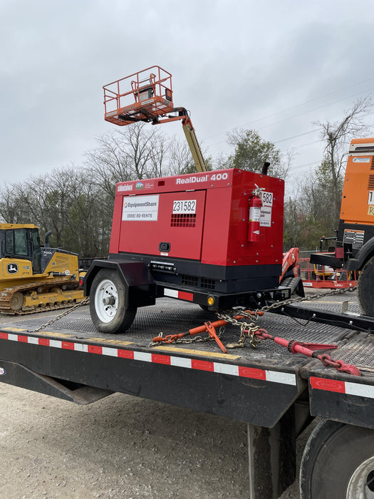 2022 Shindaiwa DGW400MDL Kubota D902 Engine, 23 HP, Dual Op Welder, Wire, Arc, Droop Stick, Tig, and CC Stick Functionality, Simulphase, 3 Phase and 1 Phase Gen Output, Single Axle NB Trlr, Slr Trckl Chrg 12V 12W, Fire Ext
