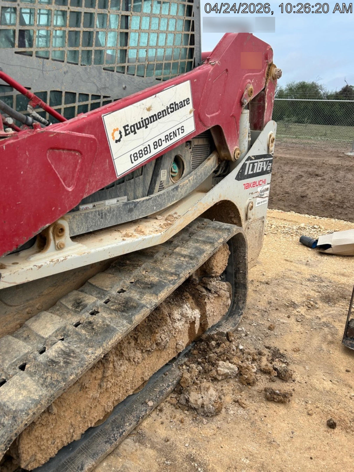 2019 Takeuchi TL10V2-CR Cab/Heat/AC, Rubber Tracks, Backup Alarm, Front & rear working Lights, Auxiliary Hydraulics, 2 Speed Travel, Engine Monitoring System, Hydraulic universal quick hitch w/76" HD smooth dirt bucket with bolt-on edge, 20.3 cubic feet capacity, 48" Pallet forks and frame