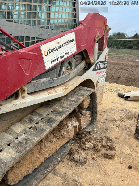 2019 Takeuchi TL10V2-CR Cab/Heat/AC, Rubber Tracks, Backup Alarm, Front & rear working Lights, Auxiliary Hydraulics, 2 Speed Travel, Engine Monitoring System, Hydraulic universal quick hitch w/76" HD smooth dirt bucket with bolt-on edge, 20.3 cubic feet capacity, 48" Pallet forks and frame