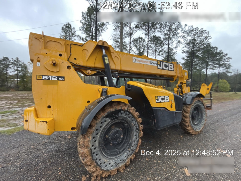 2019 JCB 512-56 109 HP w/CAB/HVAC, Beacon, Aux Hydraulics, Worklights, Solid Tires