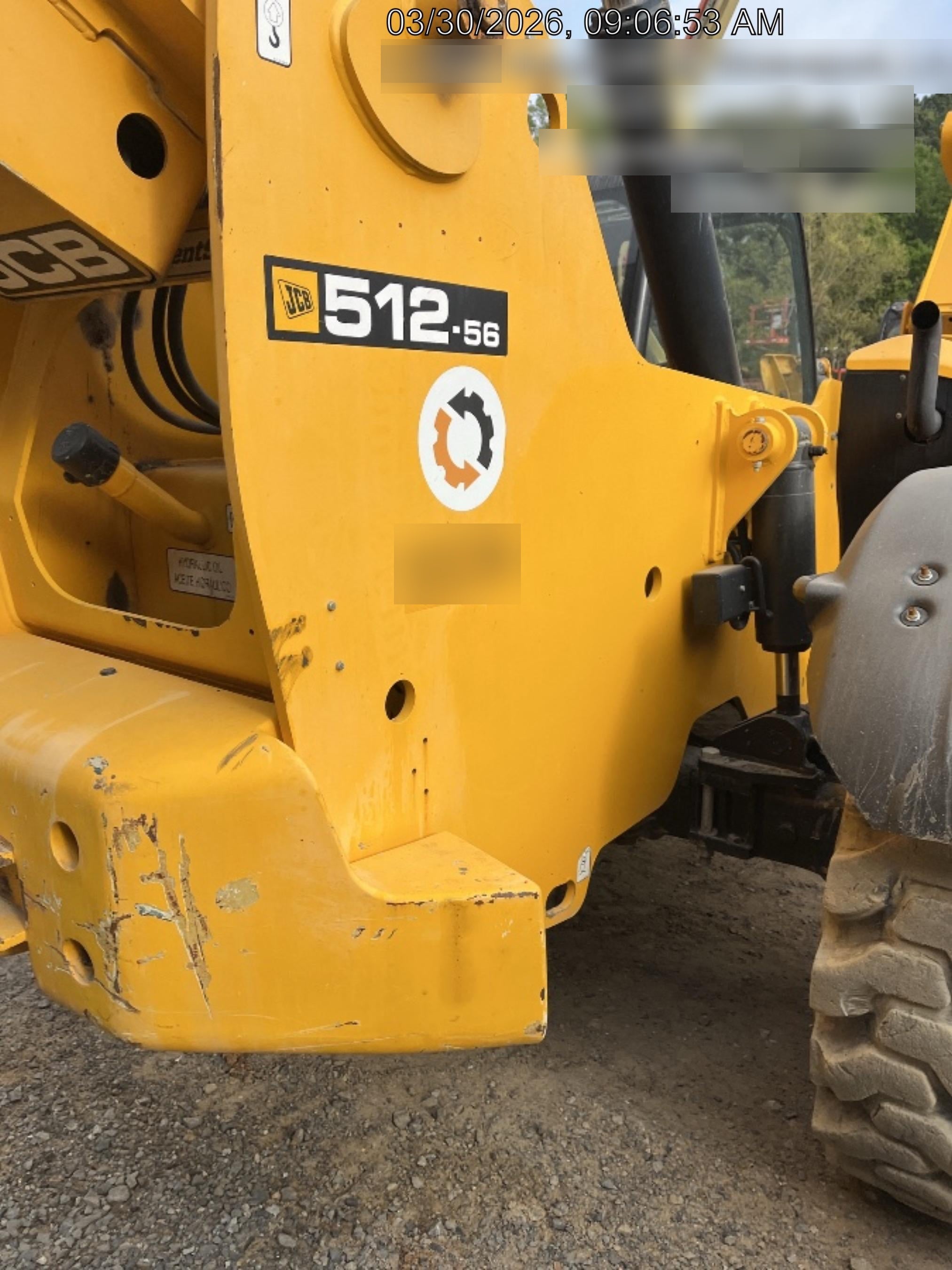 2019 JCB 512-56 Canopy, 109 HP, Solid Tires, STD Worklight, Beacon, Aux Hydraulics, Lifting Eye, Back up Alarm w/66" Carriage/60" Forks