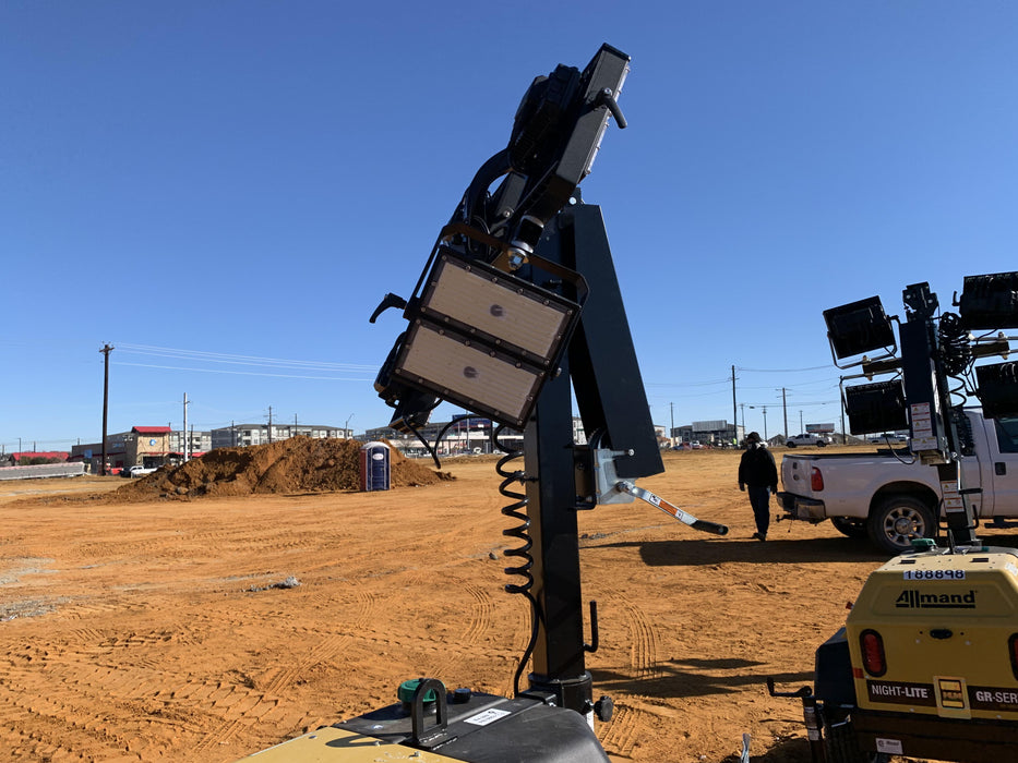 2022 Allmand NLV3GR (4) LED Light Fixture 350W, 23' Vertical Mast, 3kW Prime, Towable, Deep Sea L401, Leveling Jacks, Yanmar T4F 5.8hp