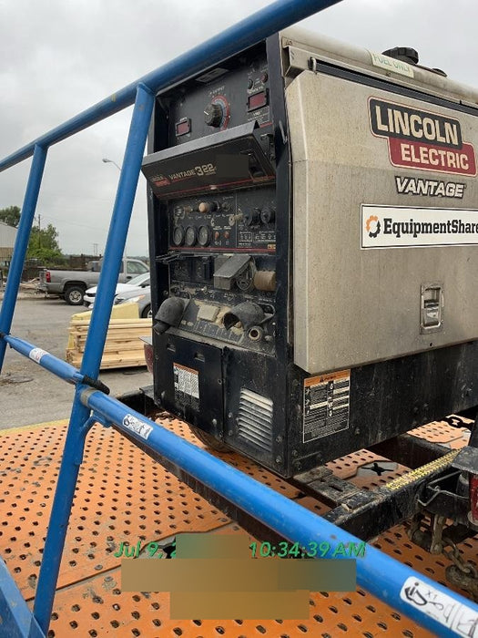 2019 Lincoln Electric Vantage 322 Welder Ready-Pak 3, Two wheel trailer, Fender and Light kit, Cable Rack