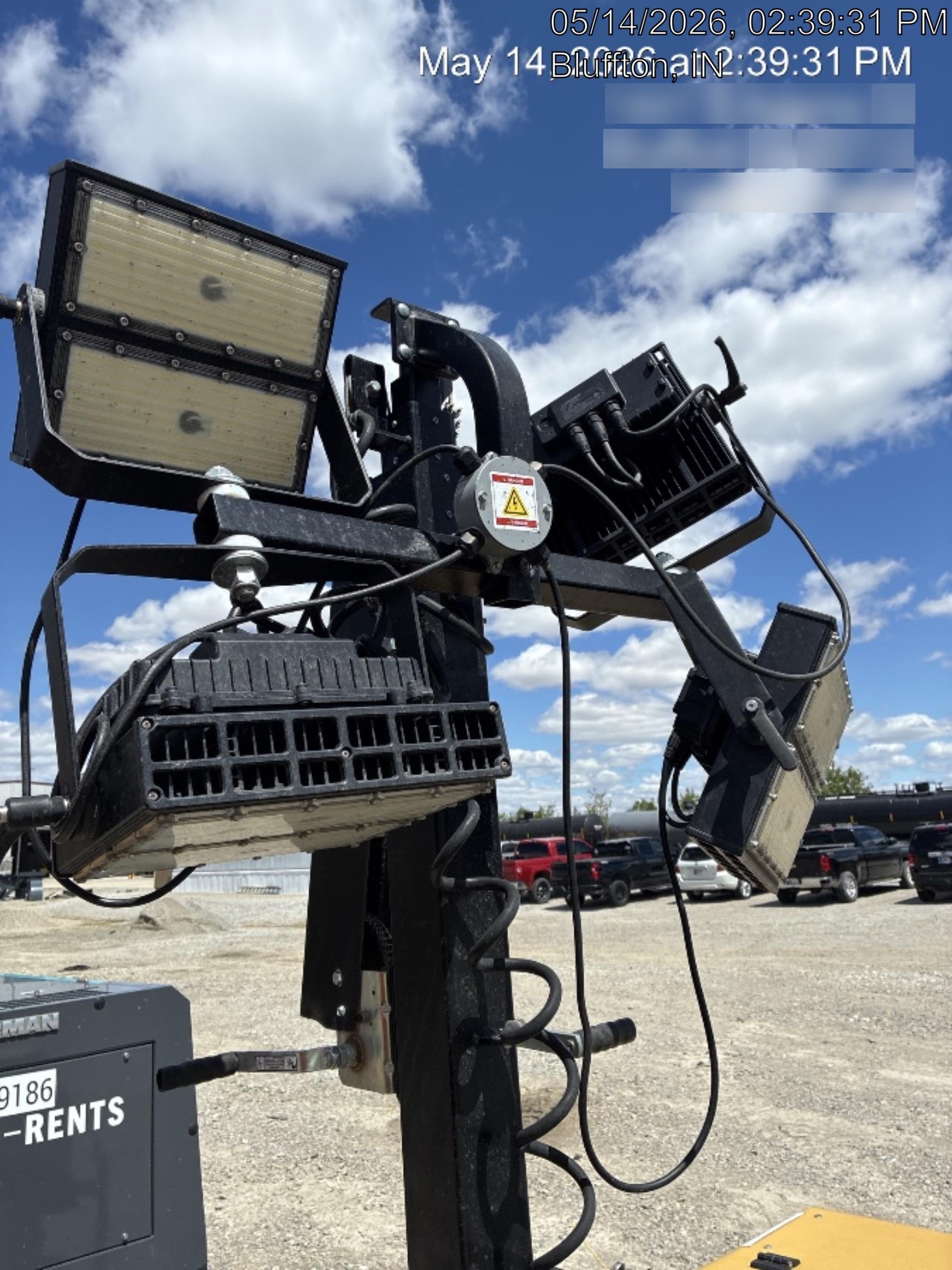 2022 Allmand NLV3GR (4) LED Light Fixture 350W, 23' Vertical Mast, 3kW Prime, Towable, ES Decals, T3