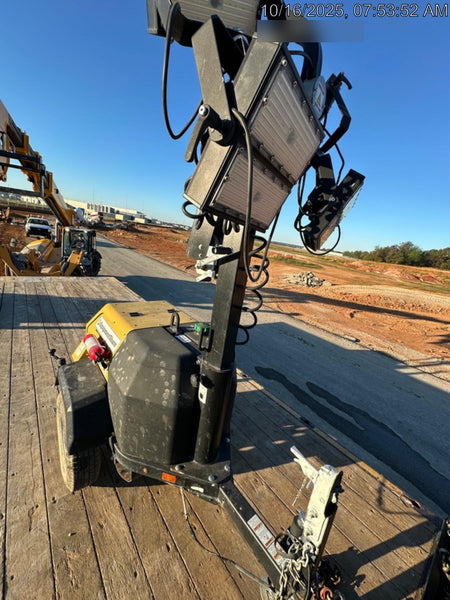 2022 Allmand NLV3GR (4) LED Light Fixture 350W, 23' Vertical Mast, 3kW Prime, Towable, Deep Sea L401, Leveling Jacks, Yanmar T4F 5.8hp