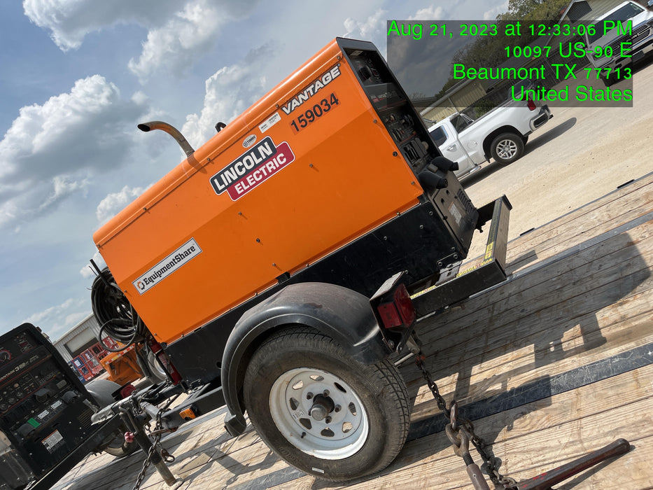 2021 Lincoln Electric Vantage 322 Vantage 322 Ready Pak 3 w/ Decals, ORANGE (includes trailer, cable rack, fender light kit) NO Telematics