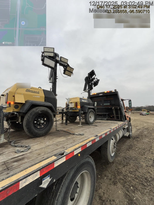 2022 Allmand NLV3GR (4) LED Light Fixture 350W, 23' Vertical Mast, 3kW Prime, Towable, Deep Sea L401, Leveling Jacks, Yanmar T4F 5.8hp